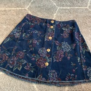 urban outfitters floral denim skirt